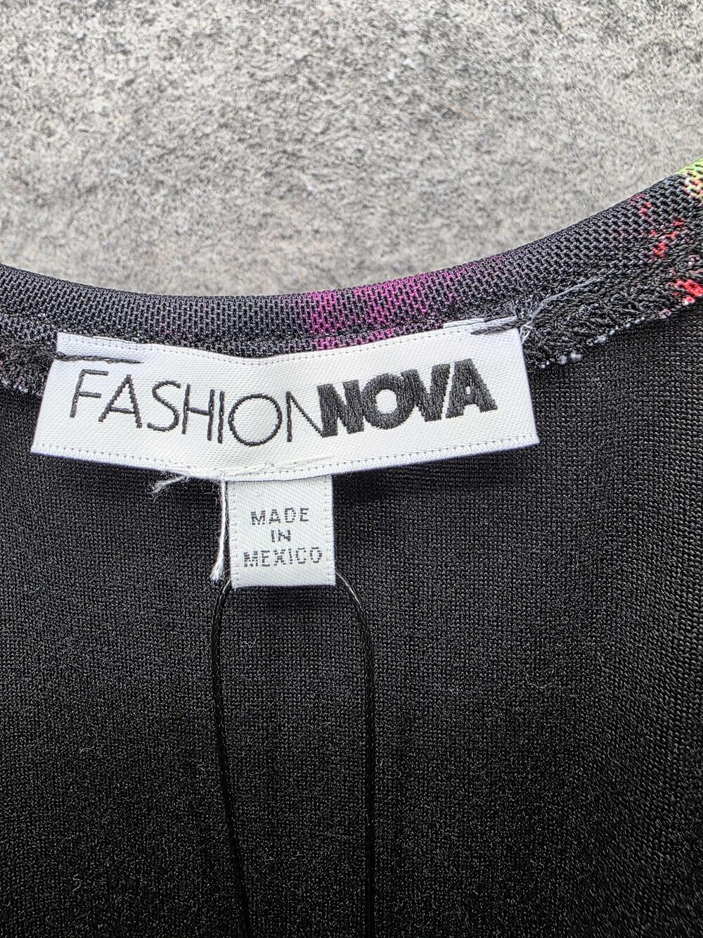 Fashion Nova Dress Womens M Multicolor Cowl Neck Strappy Bodycon Mesh Mini - Picture 4 of 8